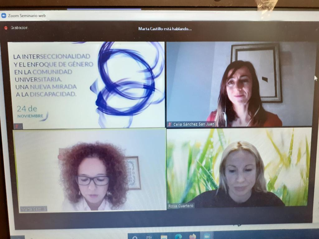 Primera Jornada del Webinar La interseccionalidad y el enfoque de género en la comunidad universitaria. Una nueva mirada a la discapacidad