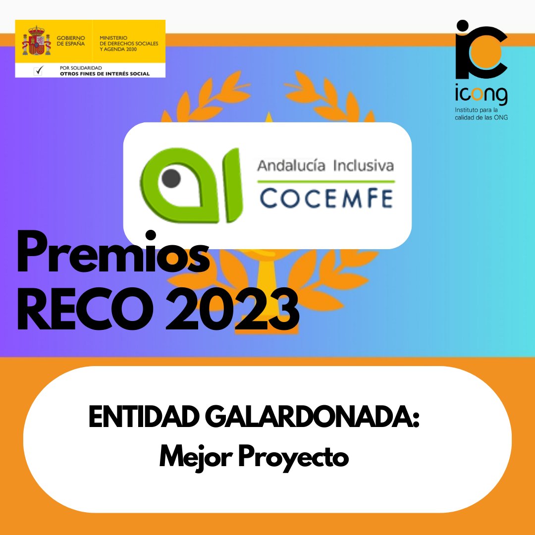 El programa OVI de Andalucía Inclusiva recibe el premio al mejor proyecto de intervención social de ICONG