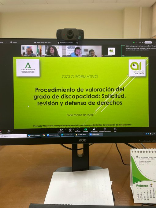  Andalucía Inclusiva COCEMFE impulsa formación especializada sobre valoración del grado de discapacidad y defensa de derechos